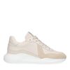 Baskets cuir avec détails en daim - beige