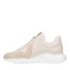 Baskets cuir avec détails en daim - beige