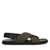 Sandales en cuir avec des brides vertes
