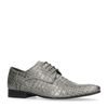 Chaussures à lacets en cuir avec imprimé serpent - gris