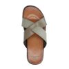 Claquettes en cuir avec brides croisées - gris