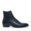Chelsea boots en cuir avec bout pointu - noir