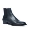 Chelsea boots en cuir avec bout pointu - noir