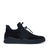 Baskets en cuir montantes avec bande - noir