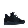 Baskets en cuir montantes avec bande - noir