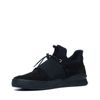 Baskets en cuir montantes avec bande - noir