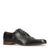 Chaussures à lacets en cuir avec imprimé serpent - noir