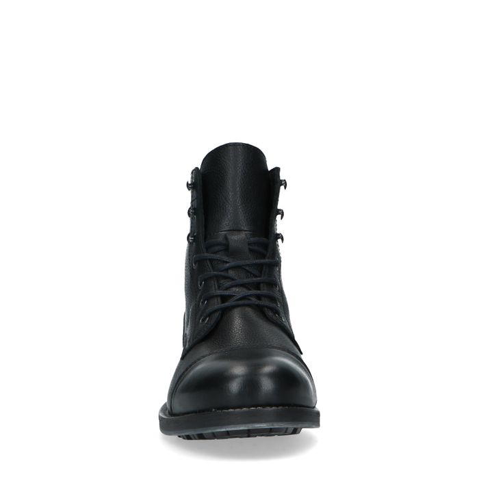 Boots à lacets en cuir - noir