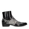 Santiags en cuir avec imprimé serpent - noir