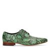 Chaussures à lacets en cuir avec imprimé serpent - vert