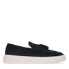 Mocassins en daim avec pompons à franges - bleu foncé