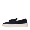 Mocassins en daim avec pompons à franges - bleu foncé