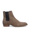 Chelsea boots en daim avec bout pointu - camel
