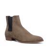 Chelsea boots en daim avec bout pointu - camel