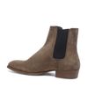 Chelsea boots en daim avec bout pointu - camel