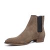 Chelsea boots en daim avec bout pointu - camel