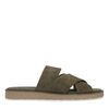 Claquettes en daim - vert foncé