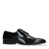 Chaussures à lacets métallisées vernies - noir