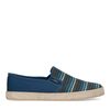 Mocassins en toile avec rayures - bleu foncé