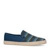 Mocassins en toile avec rayures - bleu foncé