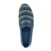 Mocassins en toile avec rayures - bleu foncé