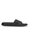Schwarze Pantoletten mit Glitzer