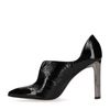 Schwarze Lack-Pumps mit Spiegelabsatz