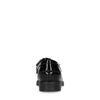 Schwarze Lack-Loafer mit Fransen