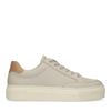 Beigefarbene Ledersneaker mit Detail