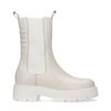 Lattefarbene Chelsea Boots aus Leder mit Detail