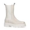 Lattefarbene Chelsea Boots aus Leder mit Detail