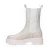 Lattefarbene Chelsea Boots aus Leder mit Detail