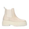Lattefarbene Chelsea Boots mit chunky Sohle