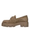 Beigefarbene Veloursleder-Loafer