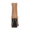 Beigefarbene Stiefeletten mit Blockabsatz