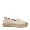 Beigefarbene Plateau-Espadrilles aus Leder