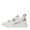 Beigefarbene Sneaker mit rosafarbenen Details