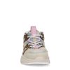 Beigefarbene Sneaker mit farbigen Details