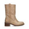 Beigefarbene Lederstiefel