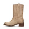 Beigefarbene Lederstiefel