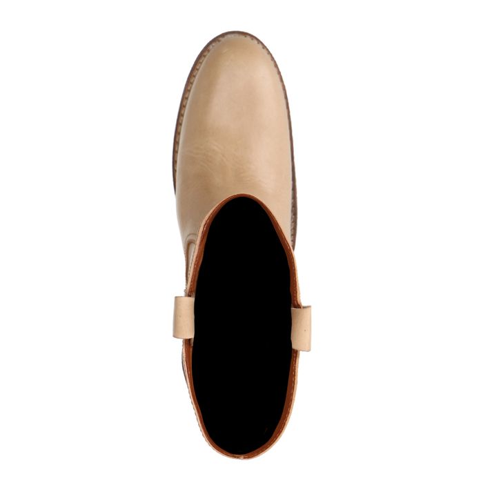 Beigefarbene Lederstiefel