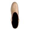 Beigefarbene Lederstiefel
