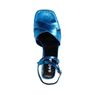 Metallic-blaue Plateau-Sandaletten