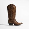 Braune Cowboystiefel mit Snakeprint - limited edition