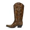 Braune Cowboystiefel mit Snakeprint - limited edition