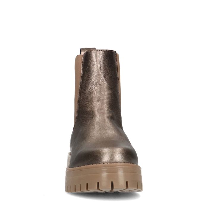 Bronzefarbene Chelsea Boots aus Leder