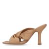 Beigefarbene Leder-Mules mit Knoten-Detail