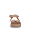 Camelfarbene Plateausandalen aus Leder