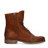 Braune Combat Boots mit Kunstfell