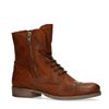 Braune Combat Boots mit Kunstfell